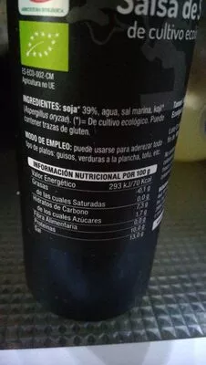 Lista de ingredientes del producto Tamari salsa de soja El Granero 