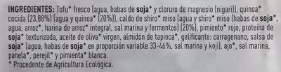 Liste des ingrédients du produit Hamburguesa vegetal de quinoa Soria Natural 160 g (2 x 80 g)