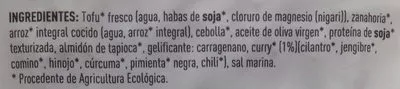 List of product ingredients Hamburguesa vegetal al curry Soria Natural 160 g (2 x 80g)