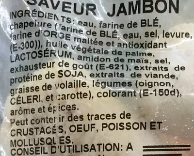 Liste des ingrédients du produit Croquette saveur Jambon Sans marque 500 g
