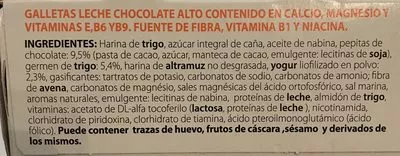 Lista de ingredientes del producto Galletas de leche y chocolate Gerblé 230 g