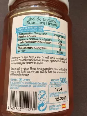 Liste des ingrédients du produit Miel de Romero Mellarius 