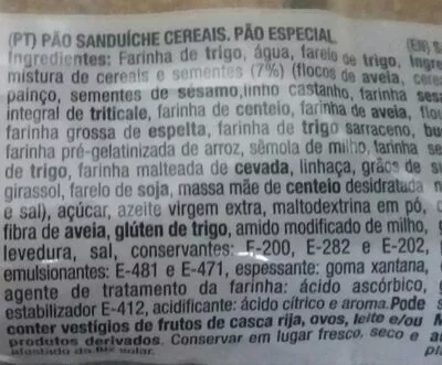 Lista de ingredientes del producto Pain à sandwich Froiz 