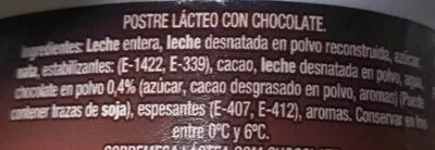 List of product ingredients Natillas de chocolate Froiz 