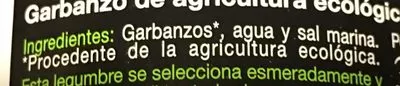 Liste des ingrédients du produit Garbanzo Natural Extra 370GR Pedro Luis 