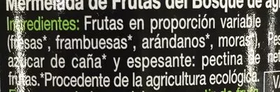 Lista de ingredientes del producto Mermelada de Frutas del Bosque Pedro Luis 