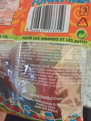List of product ingredients Haribo Funny-mix 30X75G Haribo 75 g