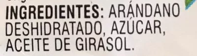 Liste des ingrédients du produit Arandano Rojo Mitades 200G, Intsalim INT Salim 200 g