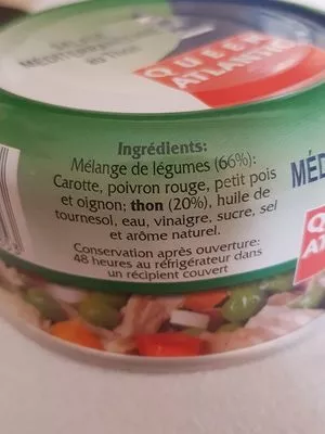 List of product ingredients Salade méditerranéenne au Thon  