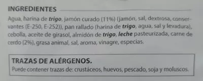 Liste des ingrédients du produit Croquetas de jamon Preli 