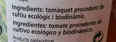 Liste des ingrédients du produit Tomate Triturado 670gr BIO Cal Valls 670 g