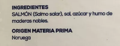 List of product ingredients Salmón Noruego Ahumado  