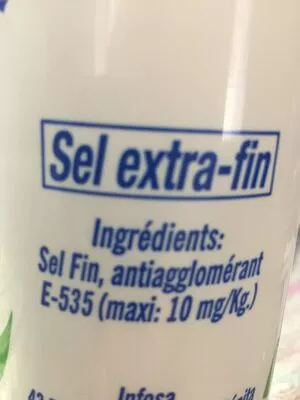 List of product ingredients Sel de mer Sans marque, Infosa 750g
