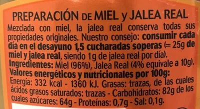 List of product ingredients Miel con Jalea Real Luna de Miel 250 g