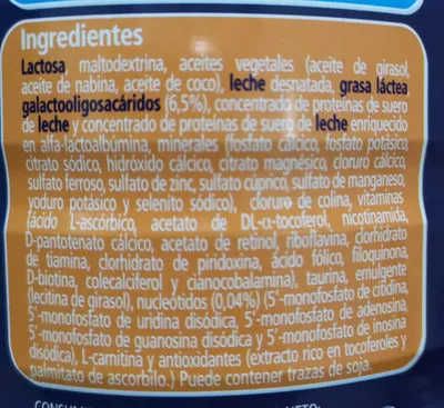List of product ingredients Nutribén continuación PRO-ALFA 2 Nutriben 800 g