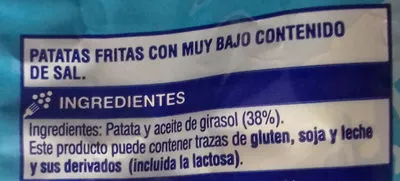 Lista de ingredientes del producto Patatas fritas sin sal añadida Supersol 160 g