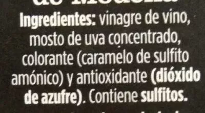 List of product ingredients Vinagre balsámico de Módena Alimerka 