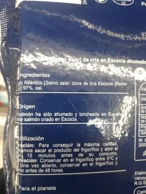 Lista de ingredientes del producto  Carrefour 100 g