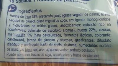 Lista de ingredientes del producto Sobaos Carrefour 
