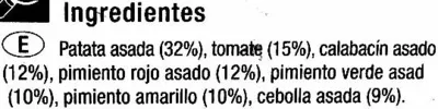 Lista de ingredientes del producto Parrillada de verduras congelada Carrefour 300 g