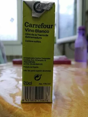 Liste des ingrédients du produit Vino pack 3 minibrik blanco Carrefour 20 cl