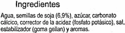 List of product ingredients Bebida de soja - DESCATALOGADO Carrefour 1 l