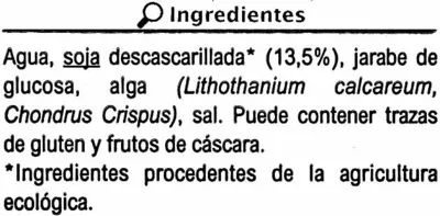 Lista de ingredientes del producto Bebida de soja Carrefour 1 l