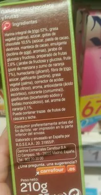 Liste des ingrédients du produit Barrita gall.choco nja Carrefour 