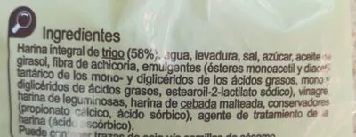 Liste des ingrédients du produit Pan de molde integral sin corteza Carrefour 450g