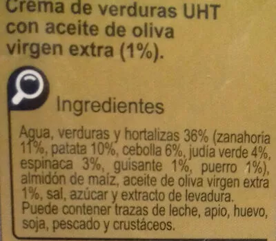 List of product ingredients Crema verduras huerta Carrefour 500 ml