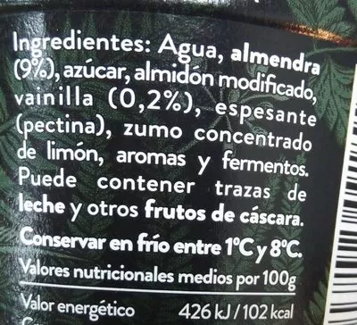 Liste des ingrédients du produit Begetal de almendra con vainilla Kaiku 145 g