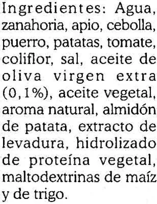 List of product ingredients Caldo de verduras La Despensa de Bertín 1 l