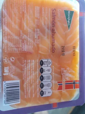 List of product ingredients Lomos de salmón ahumado El Corte Inglés 