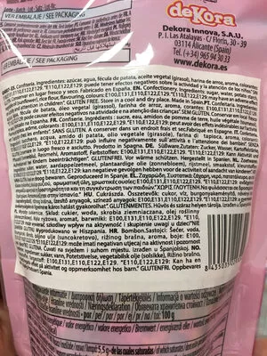 Lista de ingredientes del producto Confettis Dekora 100g