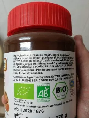Lista de ingredientes del producto Crema par untar Cacao con Avellana  