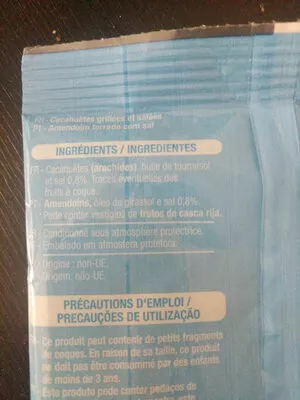 List of product ingredients Cacahuètes grillées et salées Auchan 