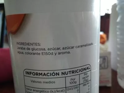 Lista de ingredientes del producto Caramel liquide  