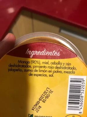 Lista de ingredientes del producto Salsa de mango montosa 