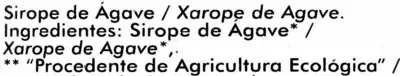 Lista de ingredientes del producto Sirope de agave Bioaprica 500 g