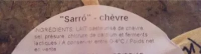 Liste des ingrédients du produit Sarró de cabra Montbrú 