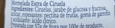 List of product ingredients Mermelada extra de ciruela Bebé 
