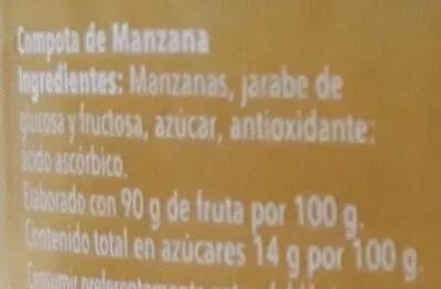 List of product ingredients Compota de manzana Bebé 195 g