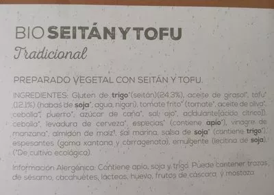 Liste des ingrédients du produit Bio seitan y tofu tradicional Ahimsa 280 g