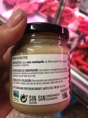 Lista de ingredientes del producto Salsa de boletus Salsas Asturianas 