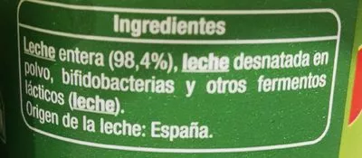 Lista de ingredientes del producto Bifidus natural Auchan 