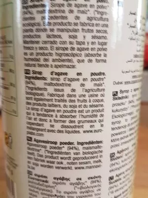 Lista de ingredientes del producto Sirop d agave en poudre NaturGreen 