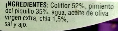 Lista de ingredientes del producto Coliflor con pimiento del piquillo y chía ¿Y si? de Bouquet 150 g