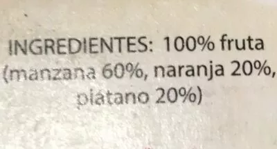 List of product ingredients Postre de manzana asada con naranja y platano  