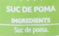 Lista de ingredientes del producto Suc de Poma Ametller Origen 