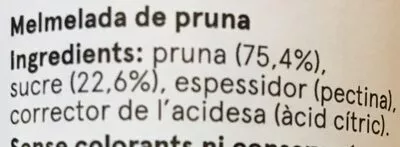 Lista de ingredientes del producto Mermelada de ciruela Es im-perfect 165 g